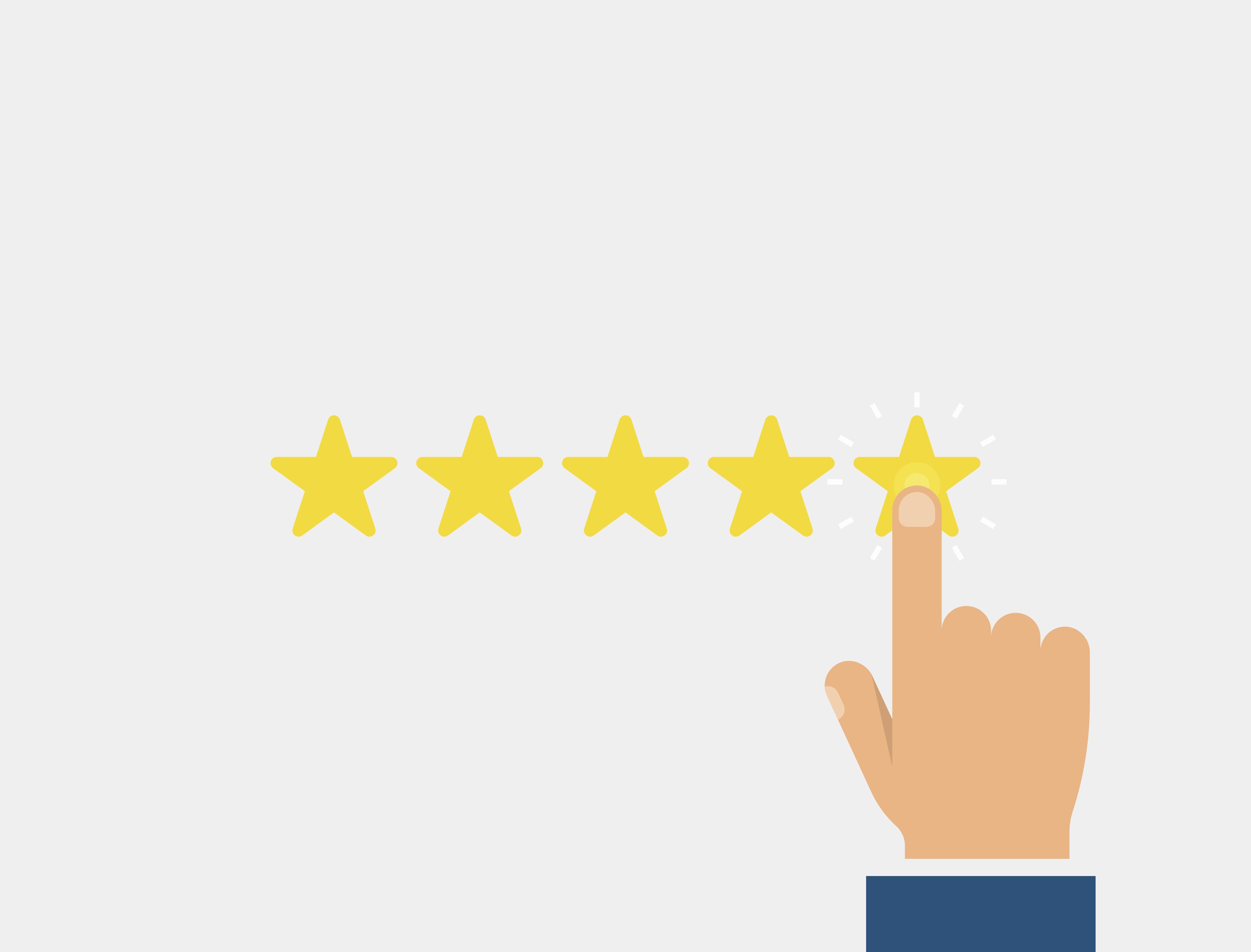 Five stars, customer reviews, rating, good feedback concept