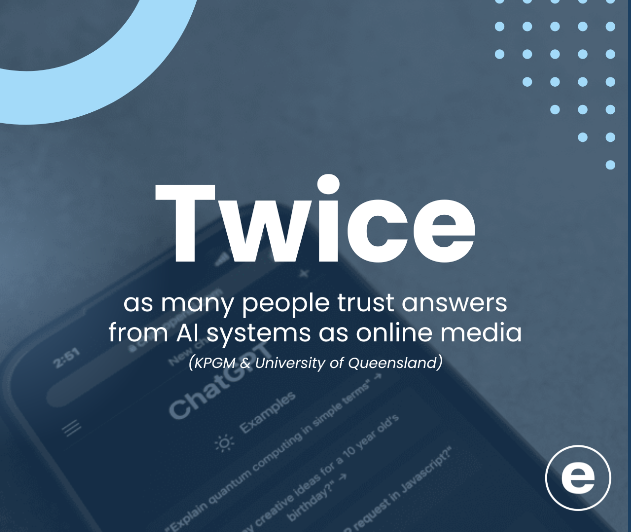 An infographic showcasing that twice as many people trust AI answers